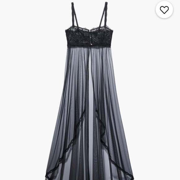 NWT savage x fenty Romantic Corded Lace & Tulle Maxi Slip - Picture 3 of 4